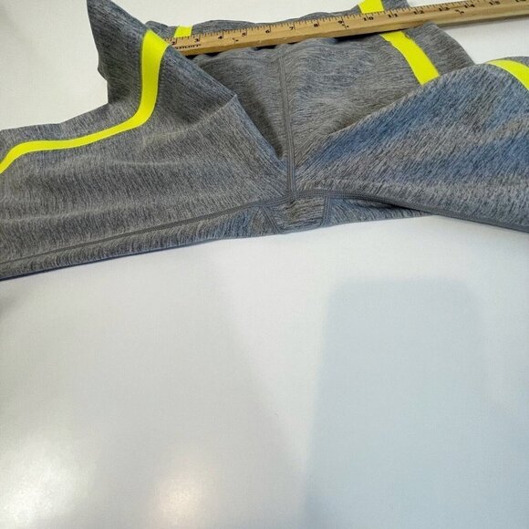 Zyia Active Womens Gym Yoga Cropped Leggings Gray 4 Mid Rise Stretch Side Stripe - Picture 8 of 12